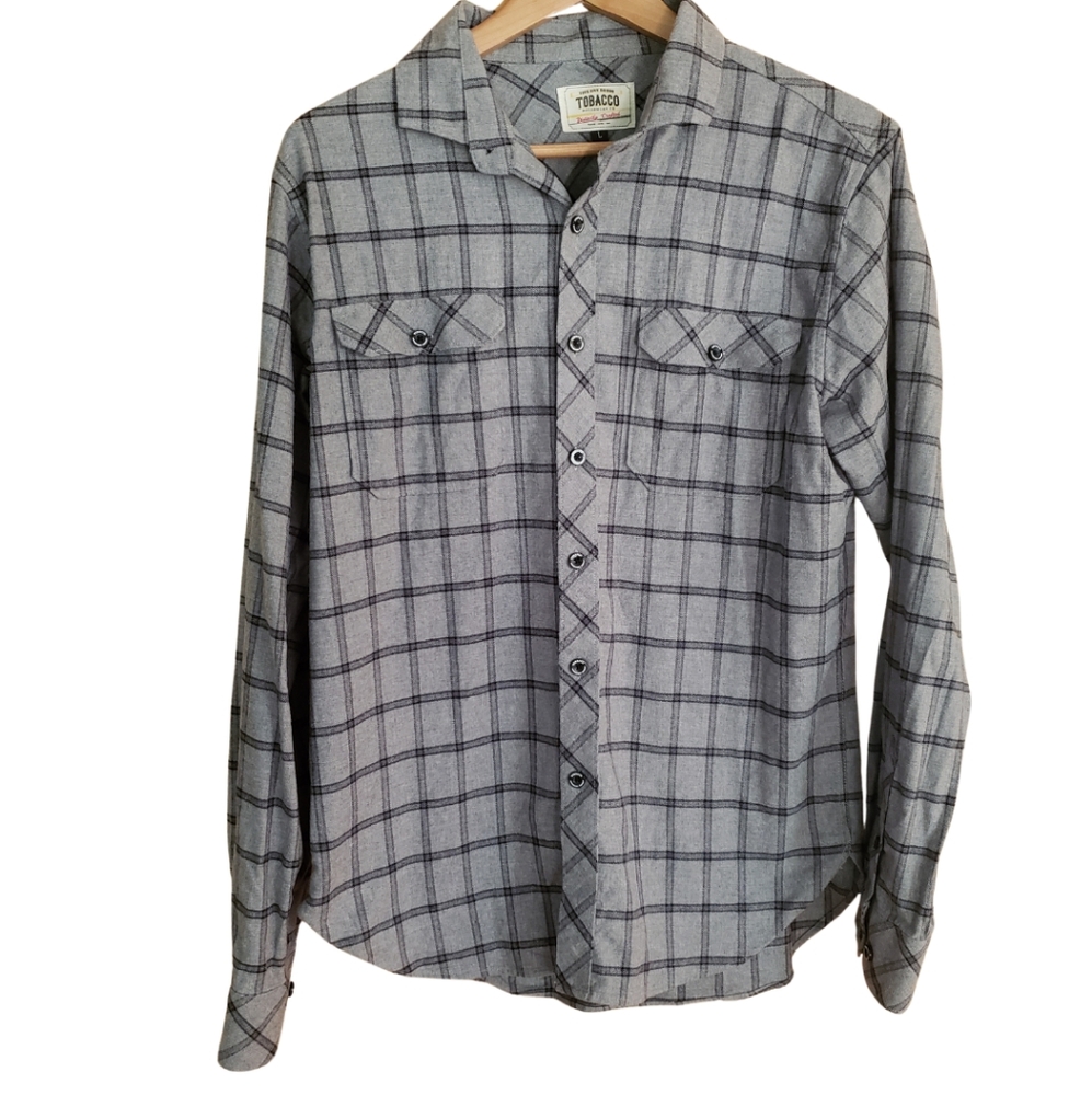 Men's Tobacco MotorWear Co Gray Flannel Large